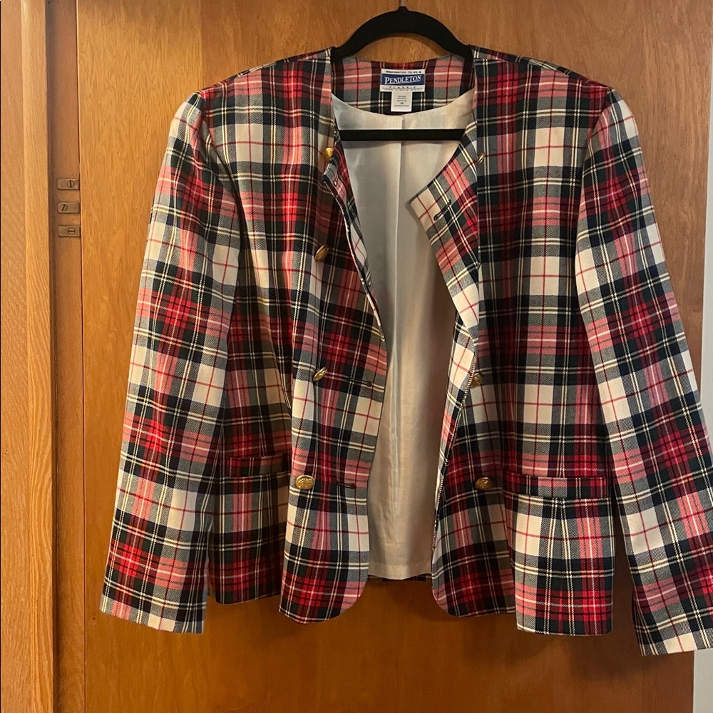 Pendleton Women's Double-Breasted Plaid Blazer - … - image 5